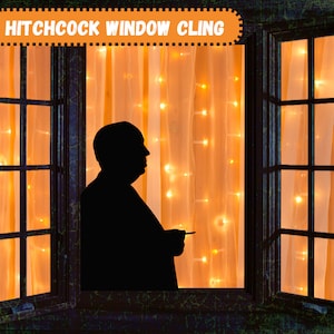 Halloween Alfred Hitchcock silhouette window cling