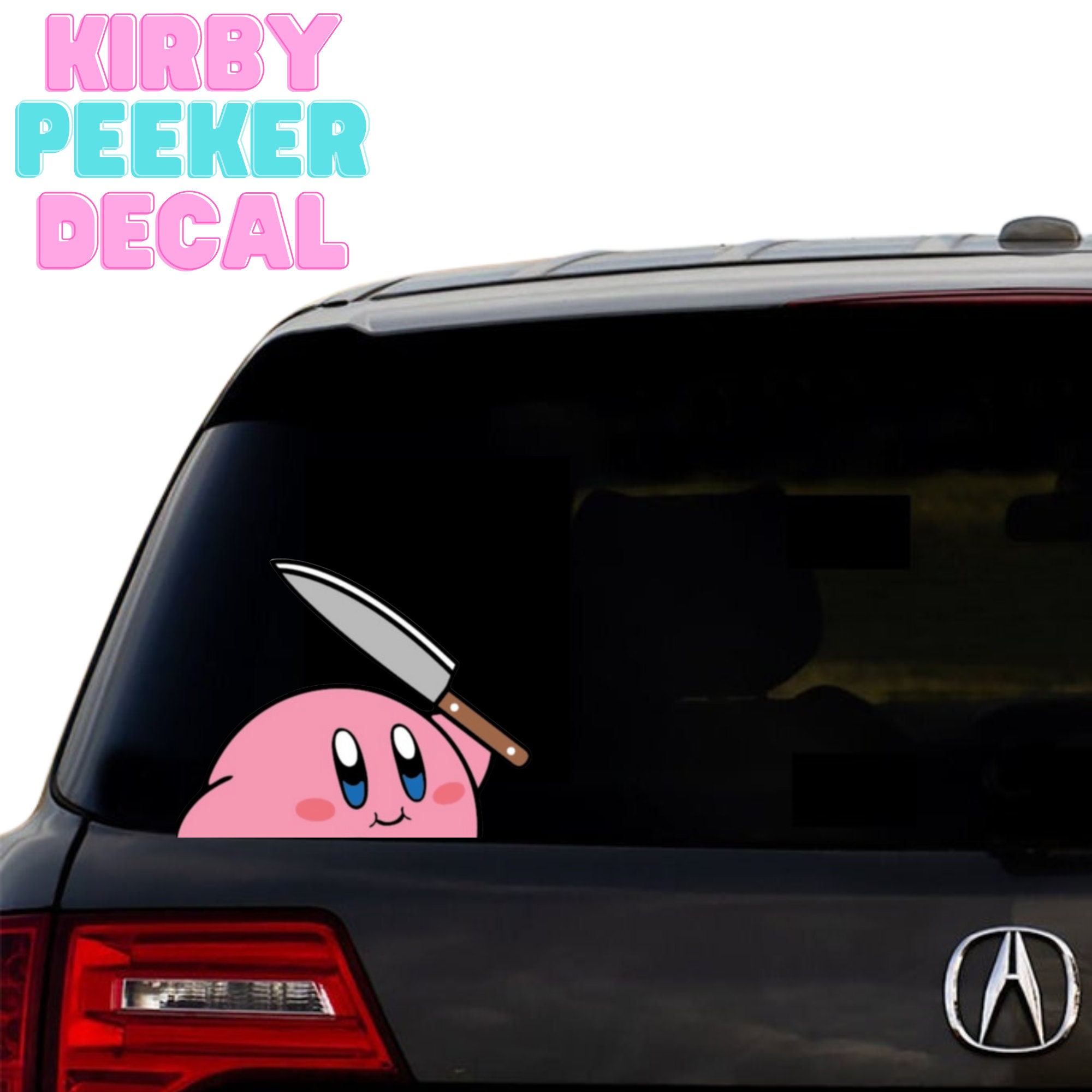 Kirby Knife Peeking Car Decal Stocking Stuffer Funny Anime - Etsy Canada