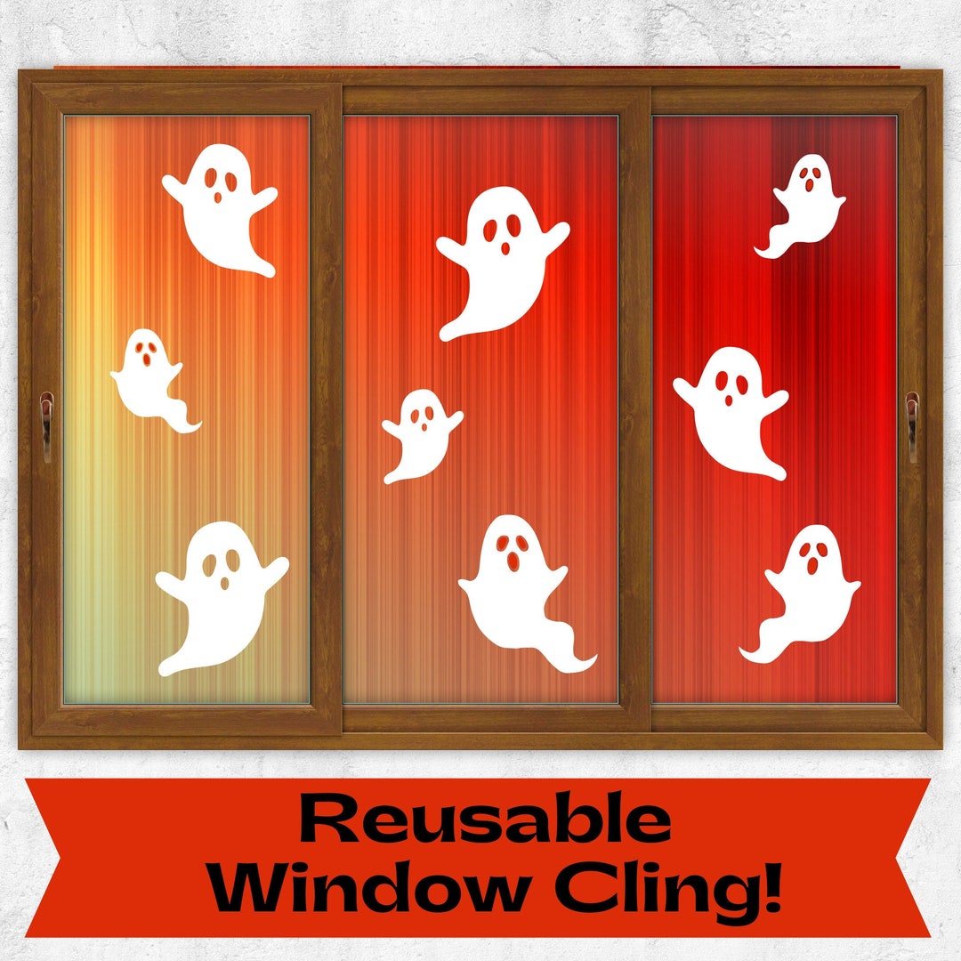 Reusable Ghost Window Cling, Halloween Ghost Window Cling Pack