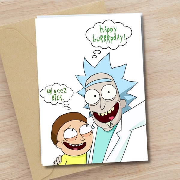 Rick and Morty Birthday Card - Etsy
