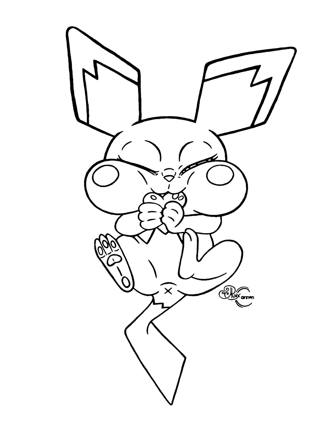 Pichu Pokemon Coloring Page Etsy