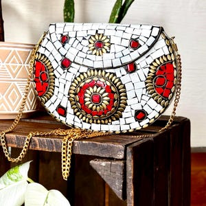 The Stone Clutch, Elevated Hippie/Boho Mosaic Purse, Crystal Pursue, Clutch, Stone Clutch