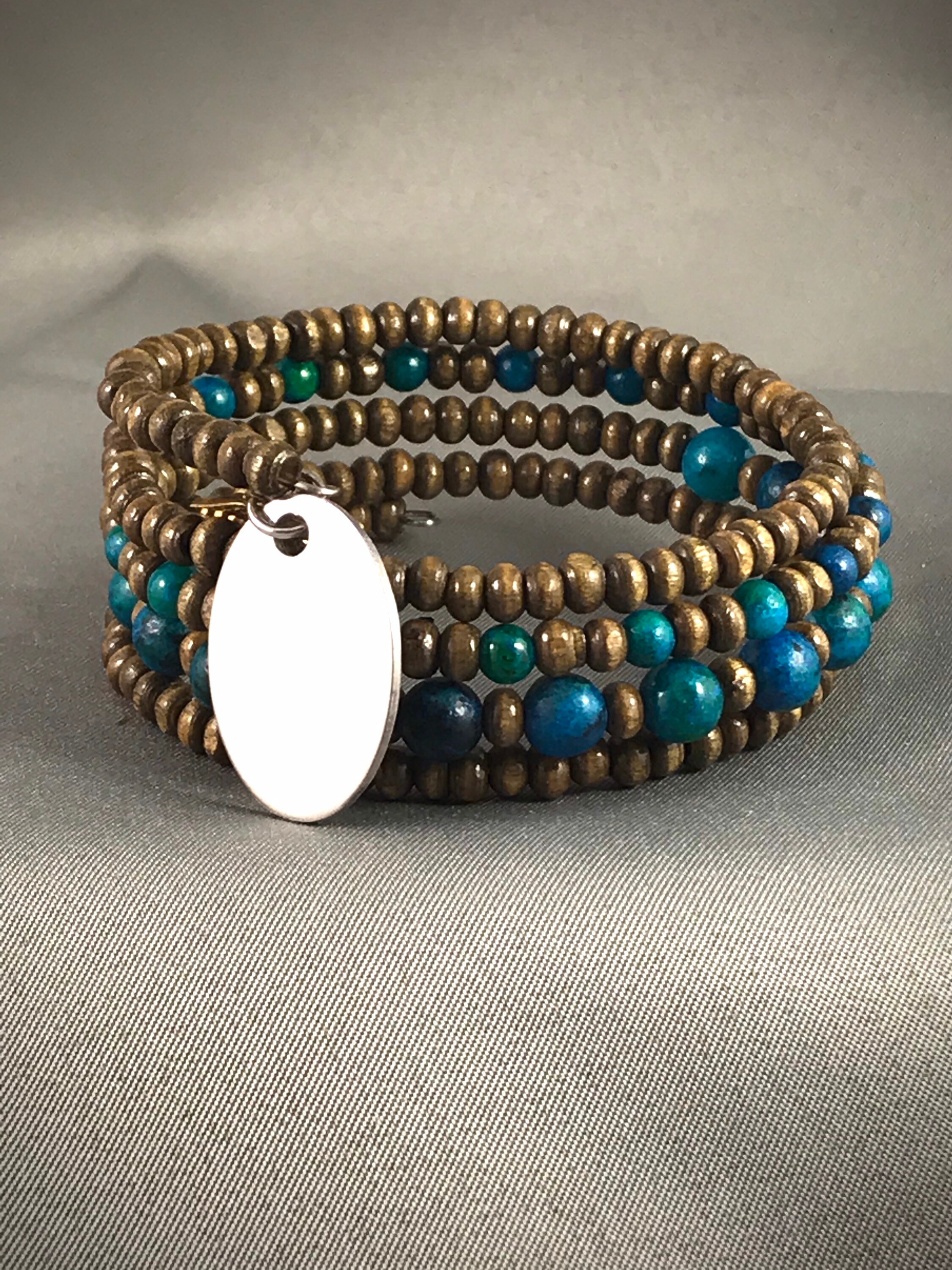 MASSIVER SOMMERVERKAUF Jaspis und HolzperlenArmband | Etsy