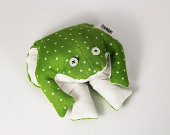 Spotty Green Frog for Health, Healing and Confidence - Lavender Scented Handmade Reshape Pose Squishy Frog Toad