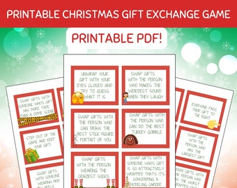 Printable Christmas Gift Exchange Game, White Elephant Gift, Xmas Activity, Christmas Party, Christmas Activity, Fun Christmas Game