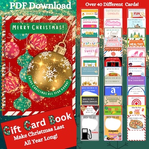 Printable Christmas Gift Card Book Christmas Gift Card Holder