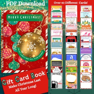 Printable Christmas Gift Card Book Christmas Gift Card Holder