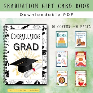 Afdrukbaar afstudeercadeaukaartboek, middelbare school afstuderen, college afstudeercadeau, cadeau voor tieners en volwassenen, College Survival Kit, Album