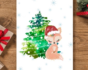 Baby Fox Christmas Printable Art