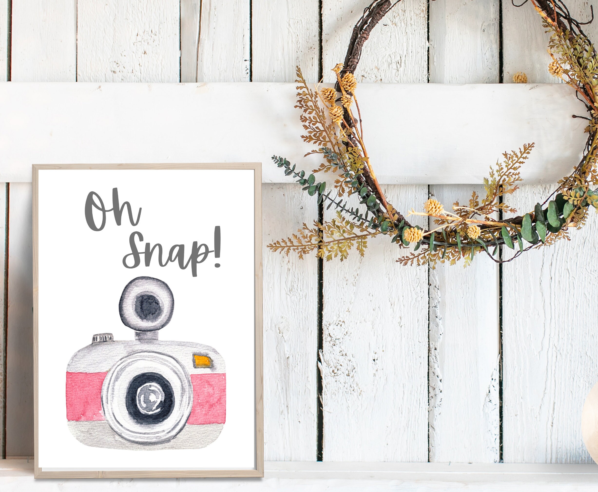 Oh Snap Printable Camera Wall Art Camera Gift Photography - Etsy