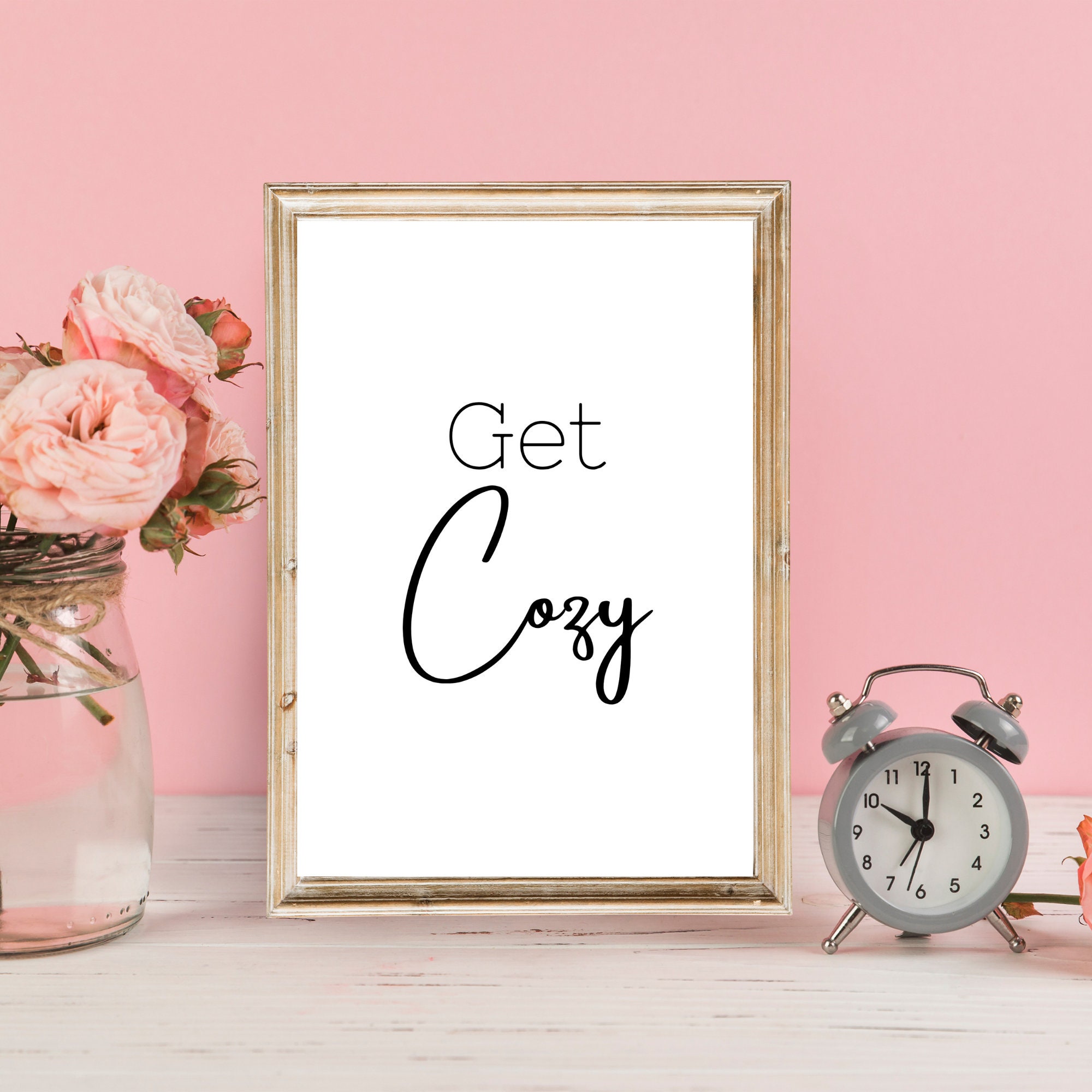 Get Cozy Printable Wall Art, Guest Bedroom Decor, Above Bed Print, Fall ...