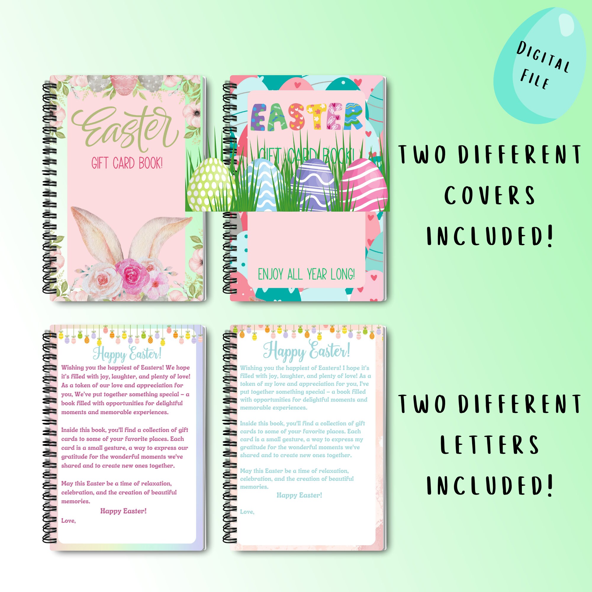 Printable Easter Gift Card Book , 40 Pages for Unique Gifting, Instant ...