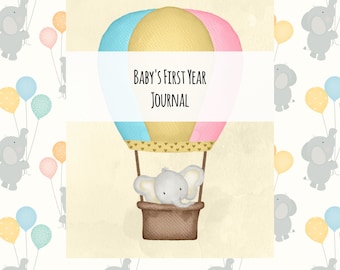 Baby's First Year Printable Baby Book, Baby Memory Book, Baby Shower Gift, Newborn Planner, Gender Neutral, Keepsake Album, Book of Firsts