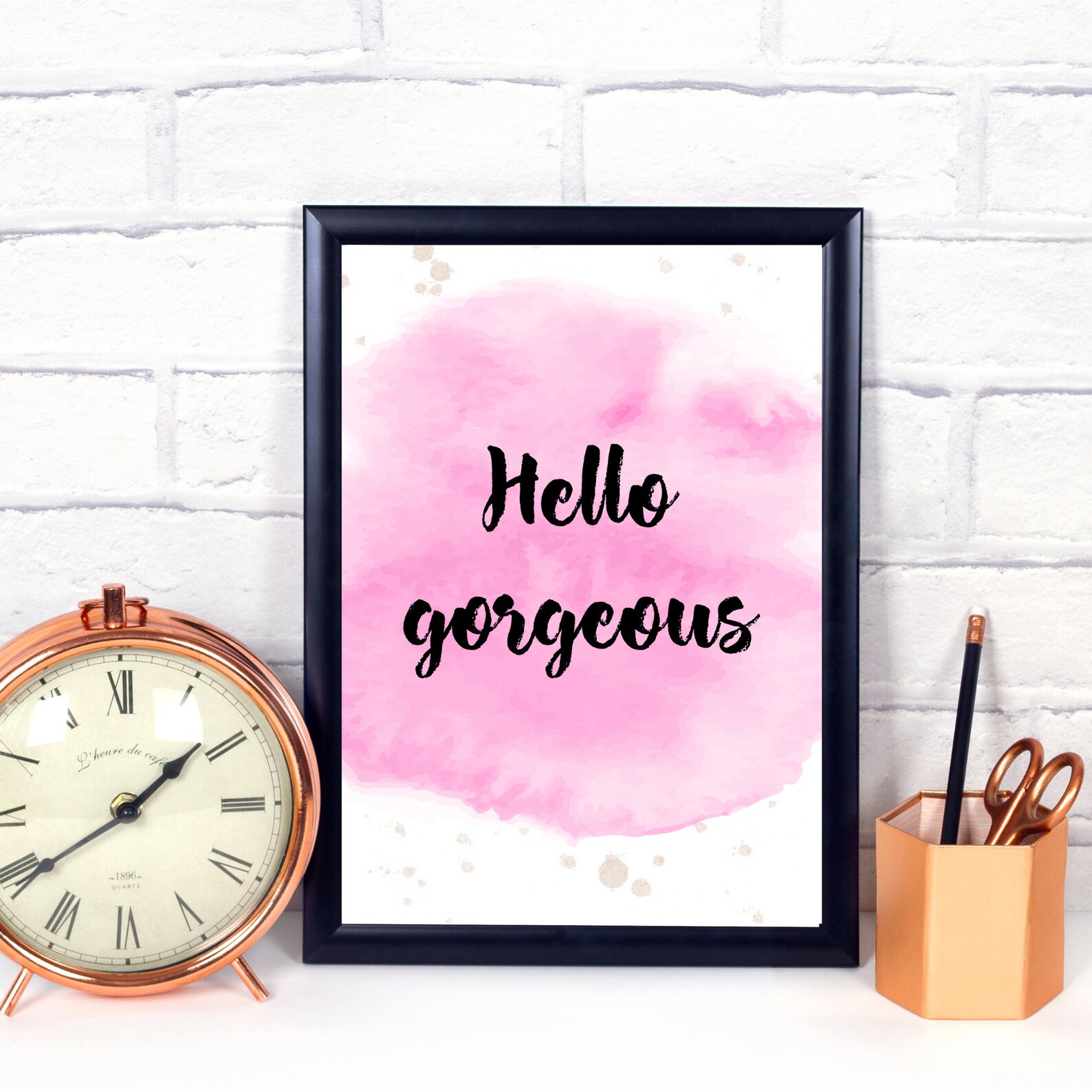Hello Printable Wall Art, Bedroom Wall Decor, Bathroom Art, Girl Nursery Decor, Girly