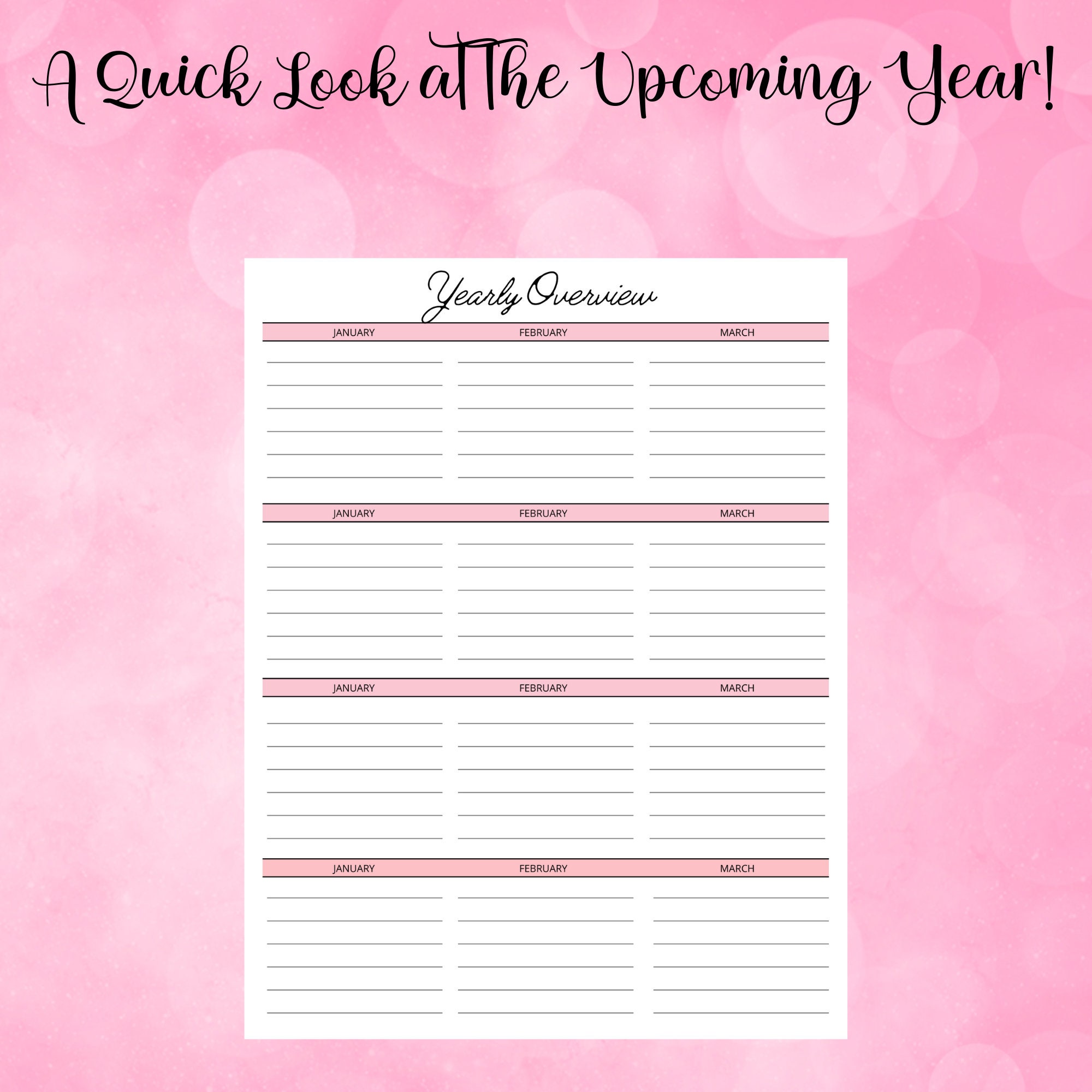 Weekly Monthly Yearly Printable Planner Instant Download - Etsy