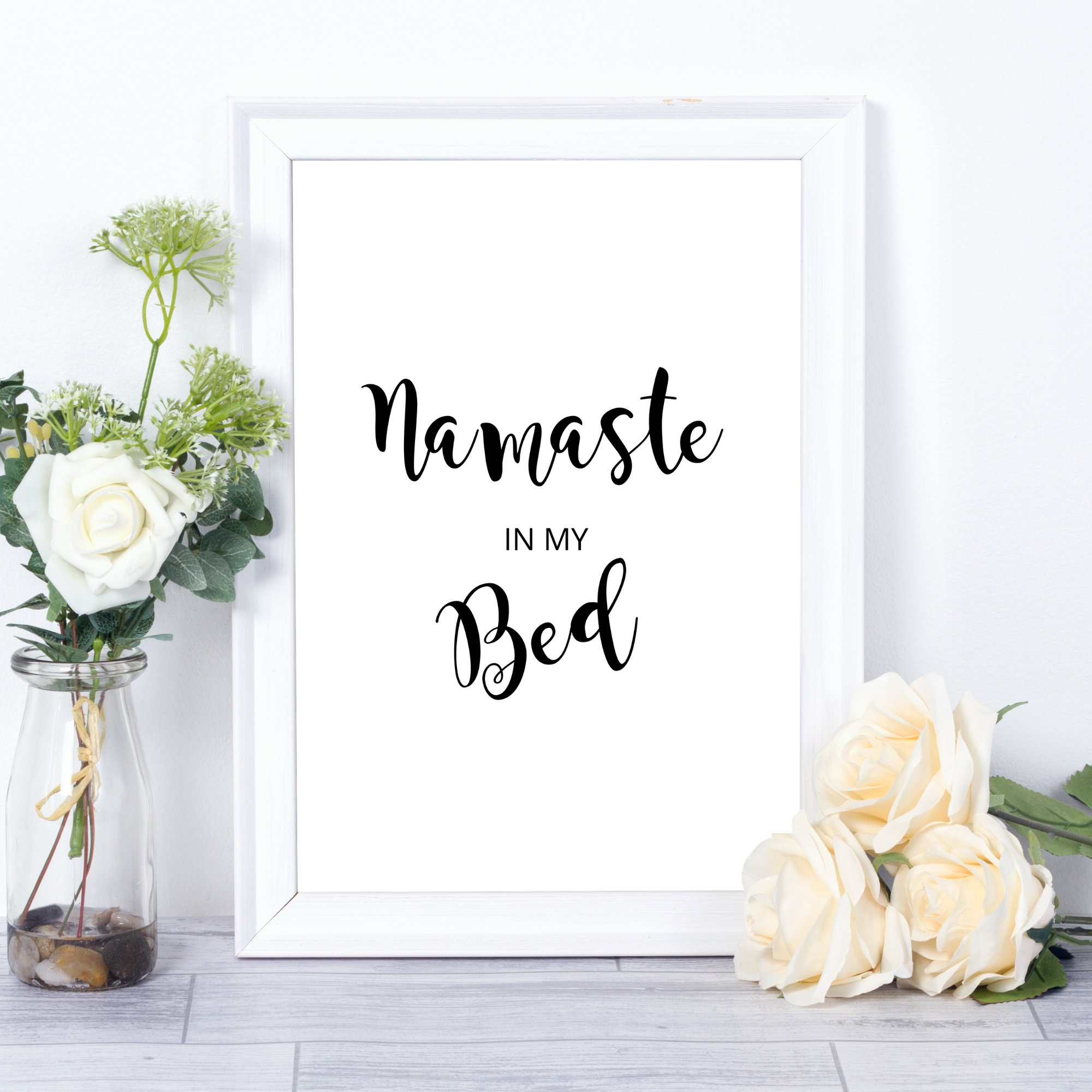 Namaste in Bed Printable Wall Art, Bedroom Decor, Above Bed Print, Zen ...