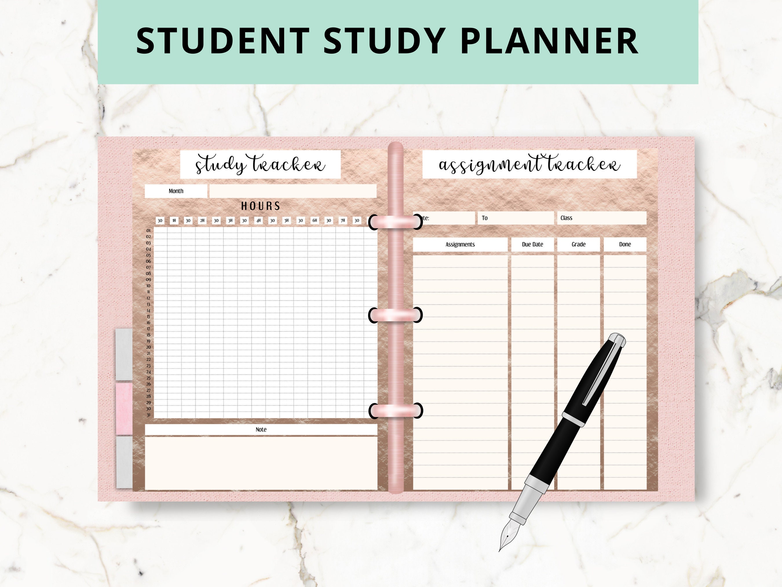 Student Printable Planner Bundle, Study Planner, Instant Download ...