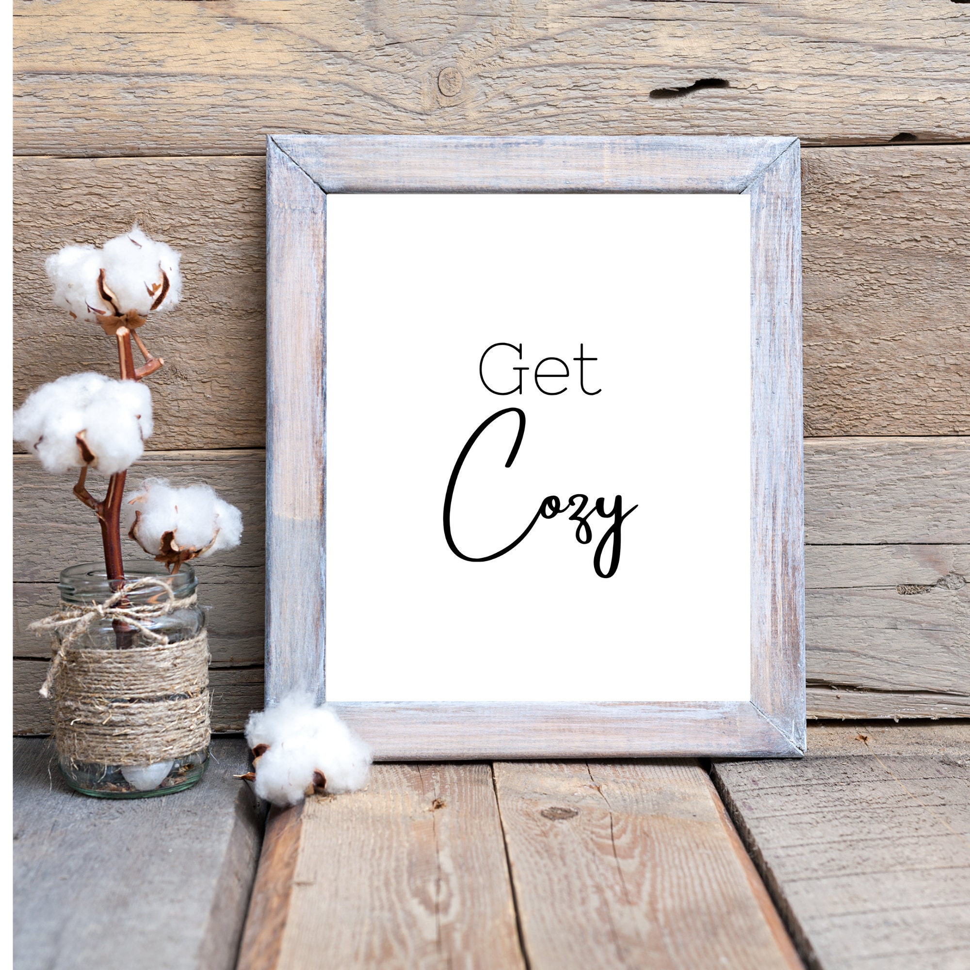 Get Cozy Printable Wall Art, Guest Bedroom Decor, Above Bed Print, Fall ...