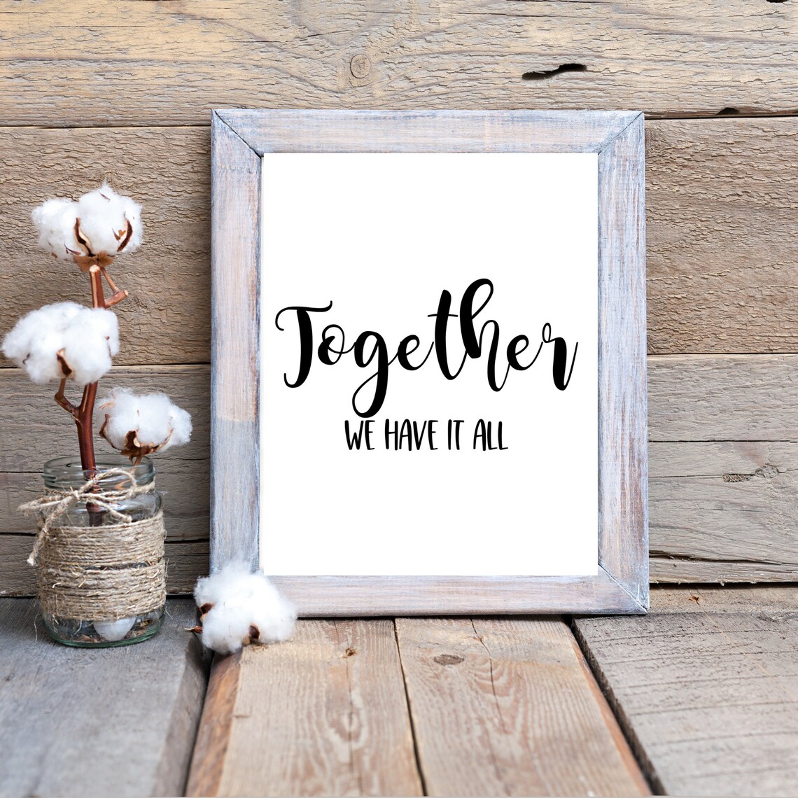 Together We Have It All Printable Wall Art, Family Room Decor, Family Quote, Instant Download ...
