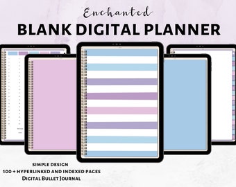 Enchanted Blank Digital Planner; Digital Journal; Undated Planner; hyperlinked pdf; IPad planner; customizable planner; GoodNotes