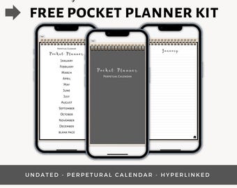 GRATIS / Agenda digital de bolsillo / Calendario perpetuo digital / Agenda para iPhone / Libreta para iPhone / Sin fecha / Personalizable / Agenda en blanco