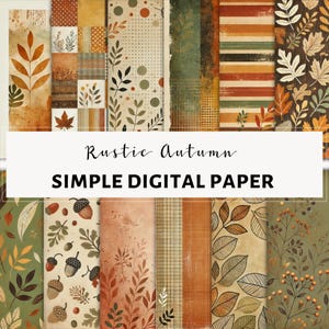Rustic Autumn Digital Scrapbook Paper Collection – 12x12 Inch Designs