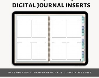Plantilla de diario simple / Inserto de planificador digital semanal de 2 páginas / Plantillas digitales / Pegatinas png transparentes / Páginas de planificador digital