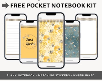 Cuaderno de bolsillo digital y pegatinas GRATIS / GoodNotes, Notability, iPad / Diario digital simple