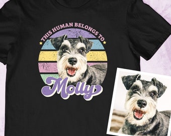 This human belongs to shirt tshirt tee top for dog cat rabbit pet owner. Black adult kids t-shirt. Cute retro pastel pink purple girlie gift