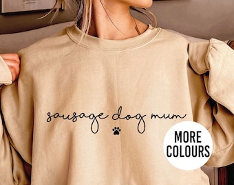 Sausage dog mum jumper sweatshirt sweater. Womens dachshund sausage dog gifts for her. Gift for a sausage dog mum. Sausage dog present UK