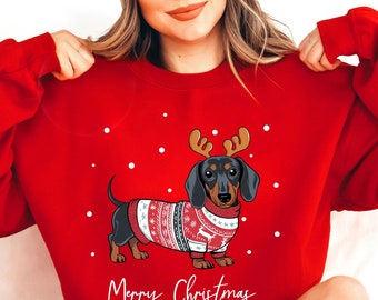 Sausage dog christmas jumper deals
