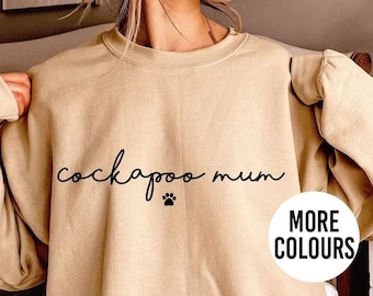 Cockapoo Mum jumper sweatshirt sweater UK. Womens cockapoo top. Black pink blue red sand grey green crewneck. Cockapoo gift gifts for her UK