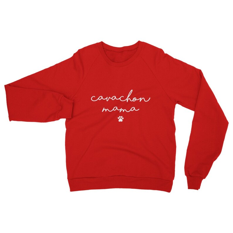 Cavachon mama sweatshirt. Cavachon mum jumper. Cavachon mom sweater. Cavachon dog gift gifts. Womens Cavachon crewneck. Pink black grey UK image 5