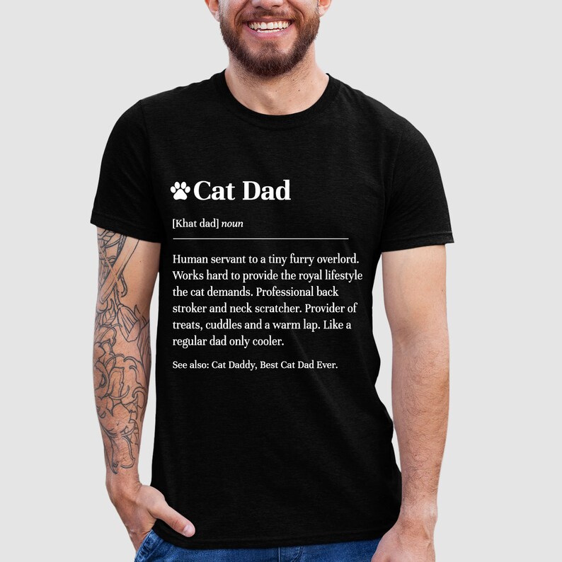 Cat Dad Definition T Shirt Tshirt Tshirt. Cat Dad Dictionary Meaning