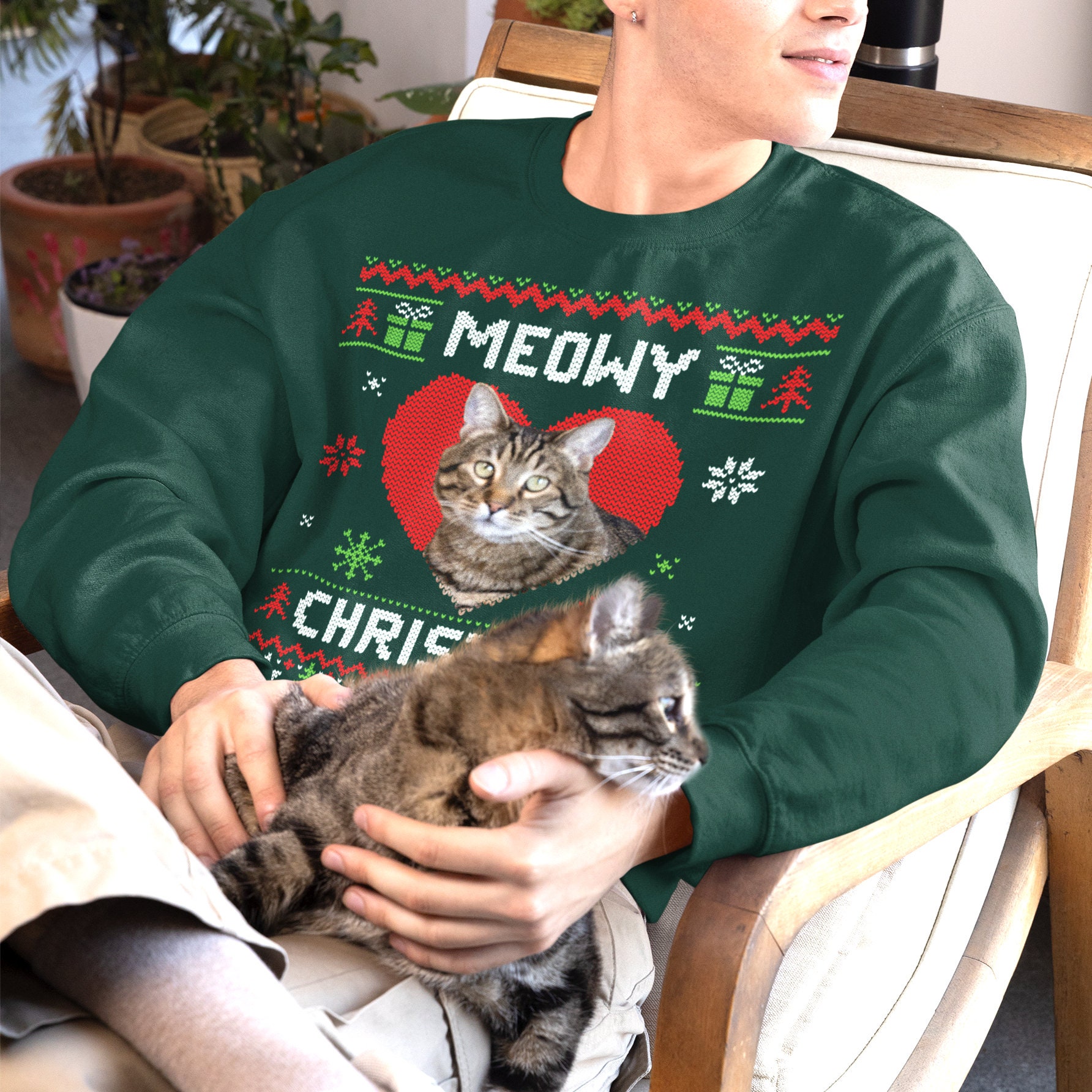 Personalized Meowy Christmas Sweatshirt - Personal House