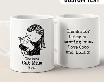 Taza "La mejor mamá gata del mundo", Regalos para la mejor mamá gata, Taza personalizada para mamá gata, Regalo para padres de gatos, Regalo para mamá gata, Taza personalizada para mamá gata de Cats UK