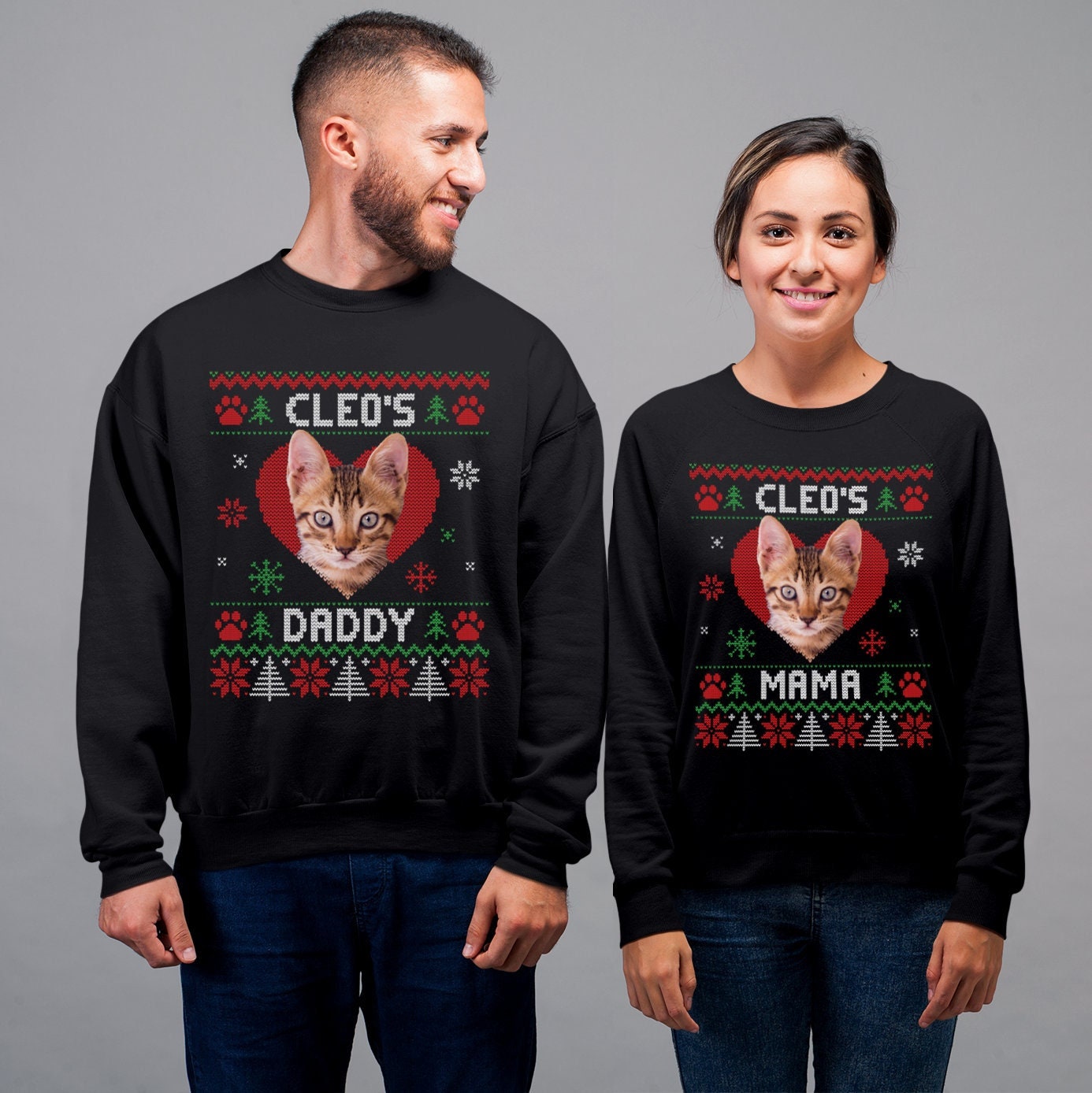 Matching Christmas Sweaters Jumpers for Cat or Dog Owners Mum - Etsy
