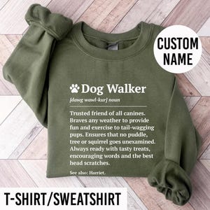 Dog Walker Definition Sweatshirt / T Shirt. Thank You Dog Walker Jumper TShirt. Personalised Custom Dog Walkers Gifts UK US