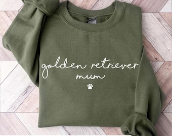 Golden Retriever mum jumper sweatshirt sweater hoodie tshirt t shirt top. Golden Retriever dog mum gift. Womens ladies clothes clothing. UK