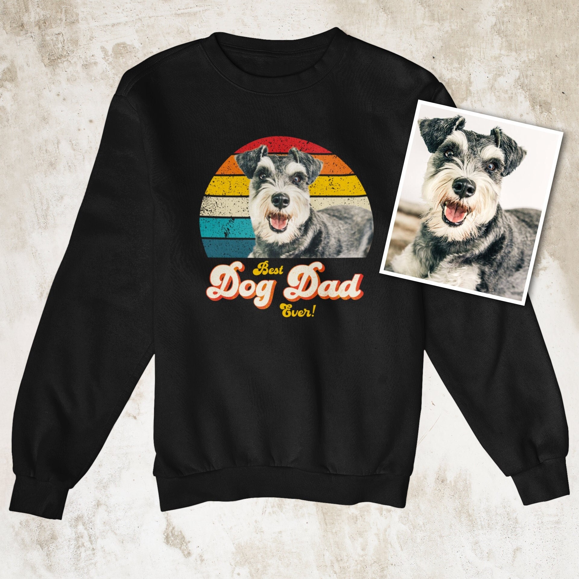 Best Dog Dad Ever All American Personalized Sweatshirt Black