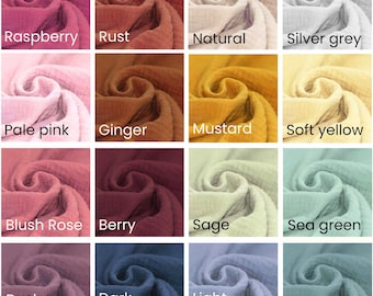 Tela de muselina de gasa doble 100 % algodón para verano. Rosas oscuros, bayas, verdes y tonos tierra. Suave para bebés, niños, hogar y costura. Se vende por medio metro.