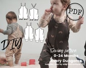 Unisex Baby Pattern. Sewing Romper Pattern. PDF. Sewing for Baby Dungaree pattern, all in one. Girl/Boy/Unisex. Digital, print at home PDF.
