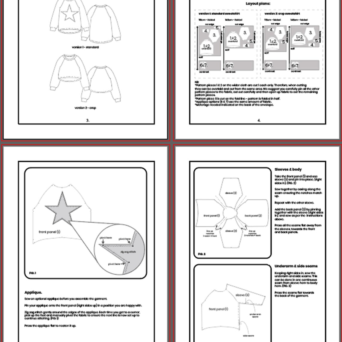 Clothing Kit.pdf Kids Sewing Pattern Bundle. PDF, Print at Home. Sew a Sweatshirt and ...