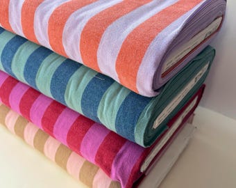 Cotton Yarn Dyed Stripe Fabric | 4 Colourways | Oeko-Tex Certified | Woven Dressmaking Fabric | Adults & Children | Fabric by the Half Metre