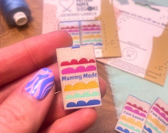 Mummy Made – Woven Sewing Labels (Pack of 6) | Gift Sewing Tags | Handmade Clothing for baby & kids | Recycled, Eco-Friendly, UK Made