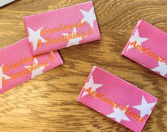 Handmade and Smashing It Woven Sewing Labels | Pack of 6 | Recycled Polyester | Made in UK | Sewing Gift | Handmade Label | Garment Label