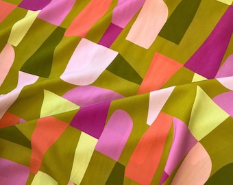 Tela Shape Shifter en verde caqui musgo de Nerida Hansen / Viscosa LENZING ECOVERO / Tejido ecológico para confección (Reino Unido)