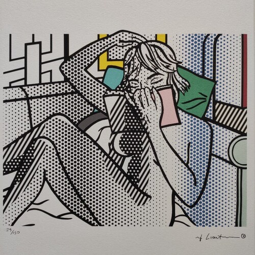 Roy shops Lichtenstein NUDE READING - Certificate, Lithograph