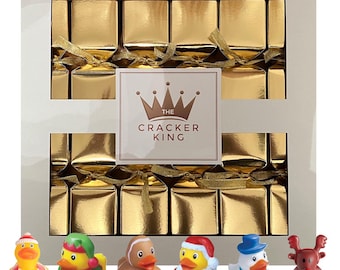 6 Patitos de Goma Cuadrados Navideños - Galletas - Dorados