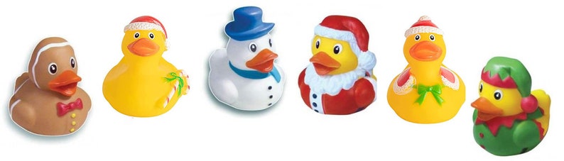 6 Rubber Duck Square Christmas Crackers Gold image 3